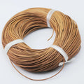 YOUYUE Genuine Round Leather Cord Braiding String Dark Brown Real Round Genuine Leather String Cord Rope