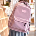 Minimalist Unisex Large Capacity Backpack Solid Color Waterproof Travel Laptop Bag for School Leisure Men's and Women's Use
