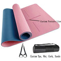 Eco Friendly Custom TPE Yoga Mat 6mm/8mm Durable Non-Slip with Carrying Strap for Pilates & Fitness Exercise