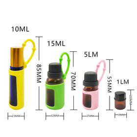 Safety Colorful Portable Silicone Case/Cover/Holder for 1ml 5ml 10ml 15ml Glass Roll on Ball Perfume Essential Oil Bottle