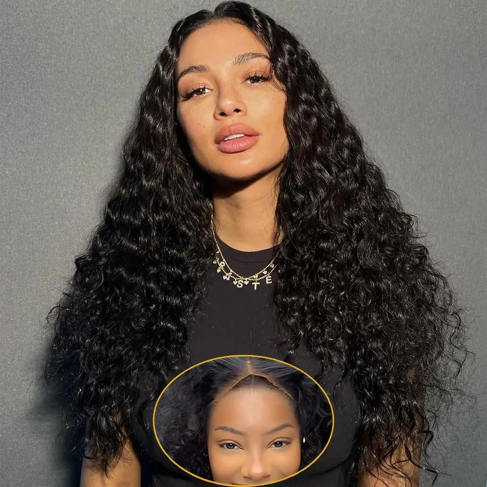 Wholesale Brazilian 13x6  Human Hair Transparent Lace Front Wig for Black Women Deep Wave 13*4 Swiss Lace Frontal Wigs