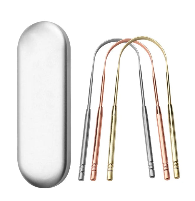 Tongue Scraper 100% Surgical 304 Stainless Steel Tongue Cleaner Tongue Brush for Oral Care Improve Bad Breath and Fresh Breath