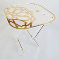 Acrylic Folding Side Table with Gold Mirror Home Furniture Elegant Acrylic Table