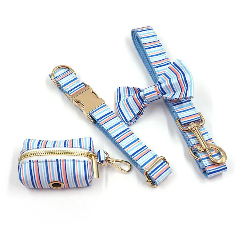 Custom logo Brand Acceptable Set Harness Dog Collar and Leash Set