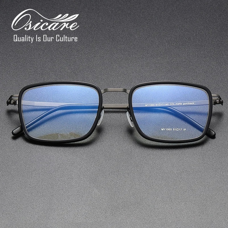Famous Brand Screwless Eyewear Designer Specs Custom Logo Men's Eye Glasses Holder Lens Combined Eyeglasses Steel Optical Frames