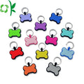 OKSILICONE Laser Engraved Logo Tag Fashionable Silicone Pet Name Tag Print for Cats or Dogs Bone Shaped with Key Ring Animal