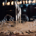 Zhuoyun 8 Arms Glass Tube Candle Stand Wedding Decoration Table Centerpiece Gold Metal Candelabra