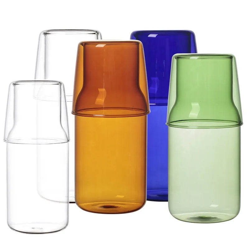 Koi Manufacturers Coffee Tea Milk Breakfast Cup clear Blue Green Yellow High Borosilicate Colored glassware