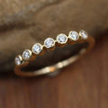 CAOSHI Wholesale Simple Round Diamond Finger Rings Trendy Women Lady Full Cubic Zircon Gold Color Rings