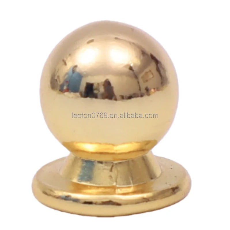 Stock Supply Box Accessories 10.5 X 12 X 13.5mm Shiny Gold and Shiny Nickel Brass Material Round Metal Box Knob