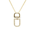 Wholesale Luxury 18K Real Gold Natural Diamond Necklace Geometry Rectangle Pendant Necklace Jewelry for Women