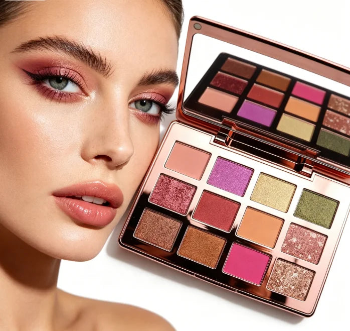 Hot Selling New Metal Eyeshadow Palette Matte Private Label Mekup Shimmer Luminous Finish Glitter Pigment for Eye Makeup