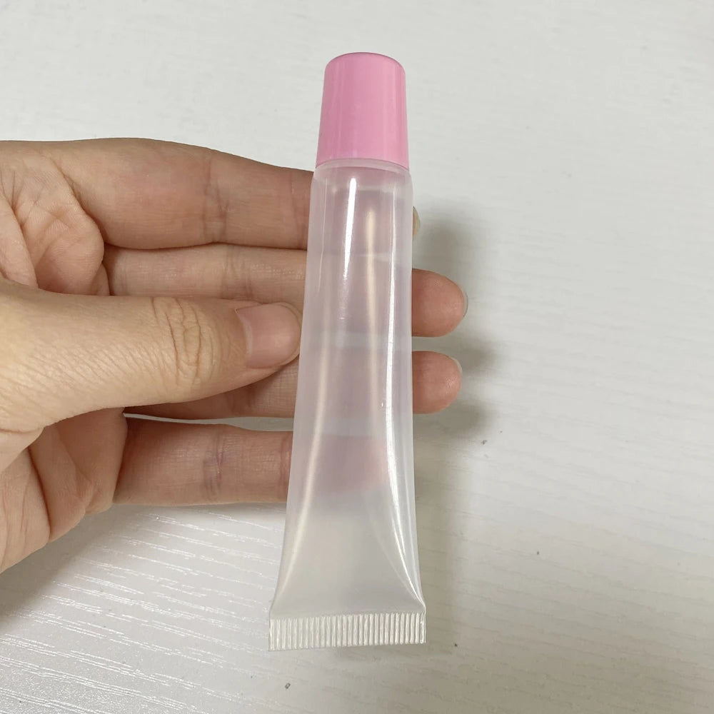 15ml Transparent Lip Gloss Tube Oblique Lip Color Hose Squeeze Plastic Soft Tube