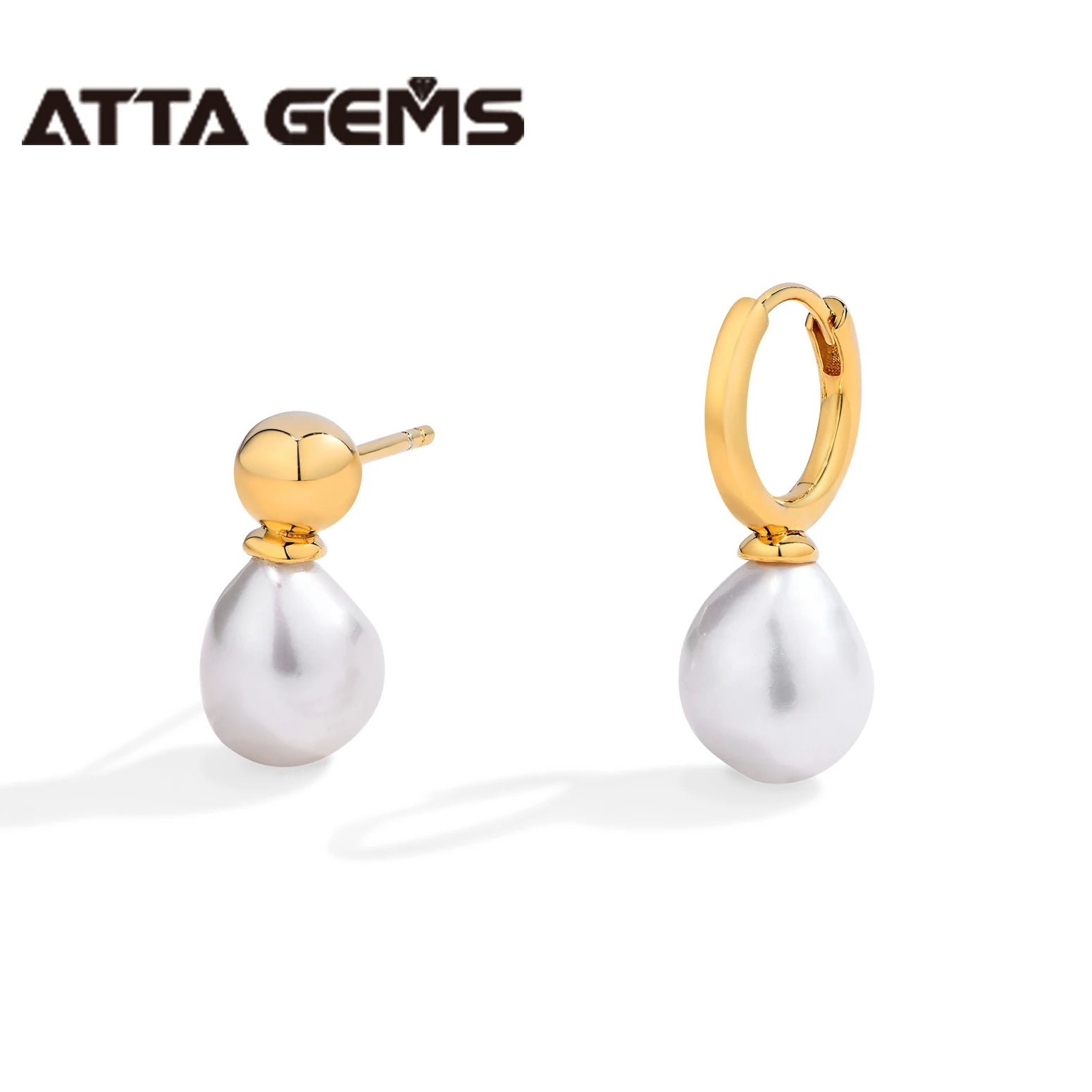 2026 ATTA Special Pearl Stud Earrings Fresh Water Pearls Earrings Gemstone Earrings for Women Birthstone Jewelry