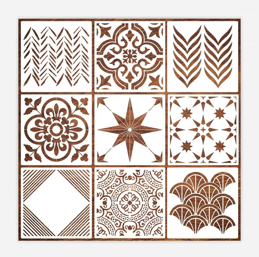 Tile Stencil for Painting 12 X12 Inch Large Wall Stencils Reusable Floor Stencil Templates