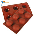 6 semi hole silicone baking mold Chocolate Cake Jelly Pudding Handmade Soap Dome Mousse Round Shape Half Sphere MegaBDM