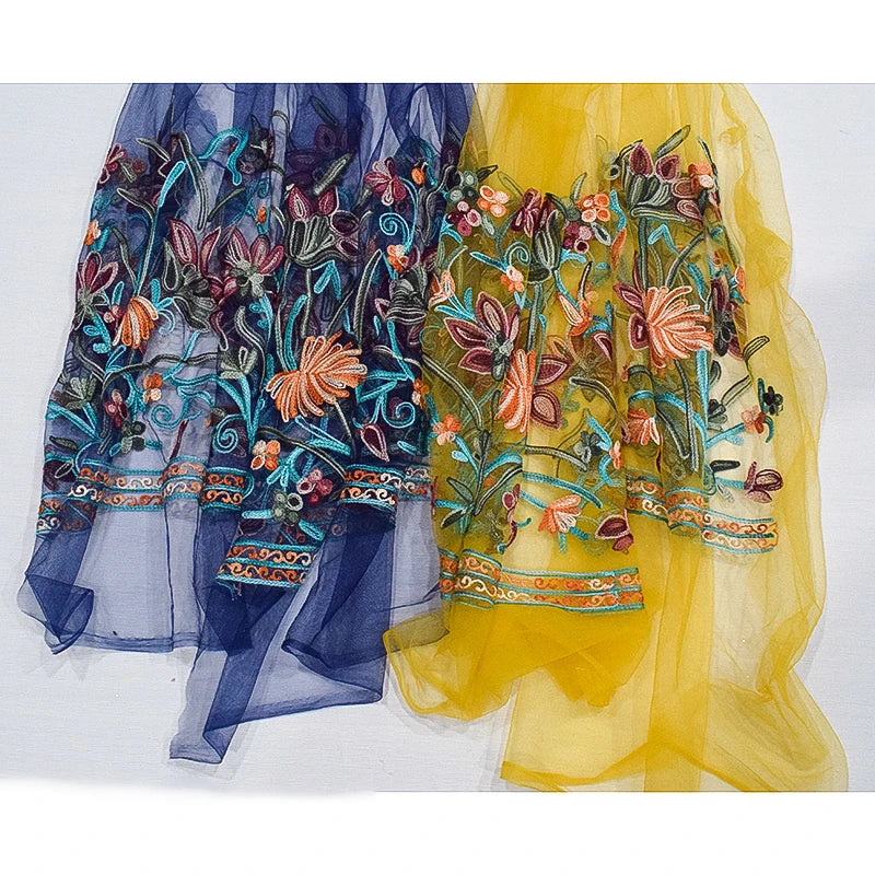 Accept Customization Net Lace Fabric Various Colors of Optional Clothing Embroidery Fabrics