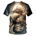 Fitspi Fashion 3d Print Dragon Womens Mens Casual Short Sleeve T Shirt Tops Wholesale