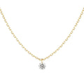 Laser Holed Diamond Necklace Round Brilliant Cut 0.1 Carat Rose Gold Lab Grown Diamond 14k Necklace Customization