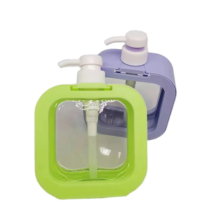 In Stock 500ml PET Plastic Soap Container 16oz Customized Personal Care Body Wash Bottle Clear