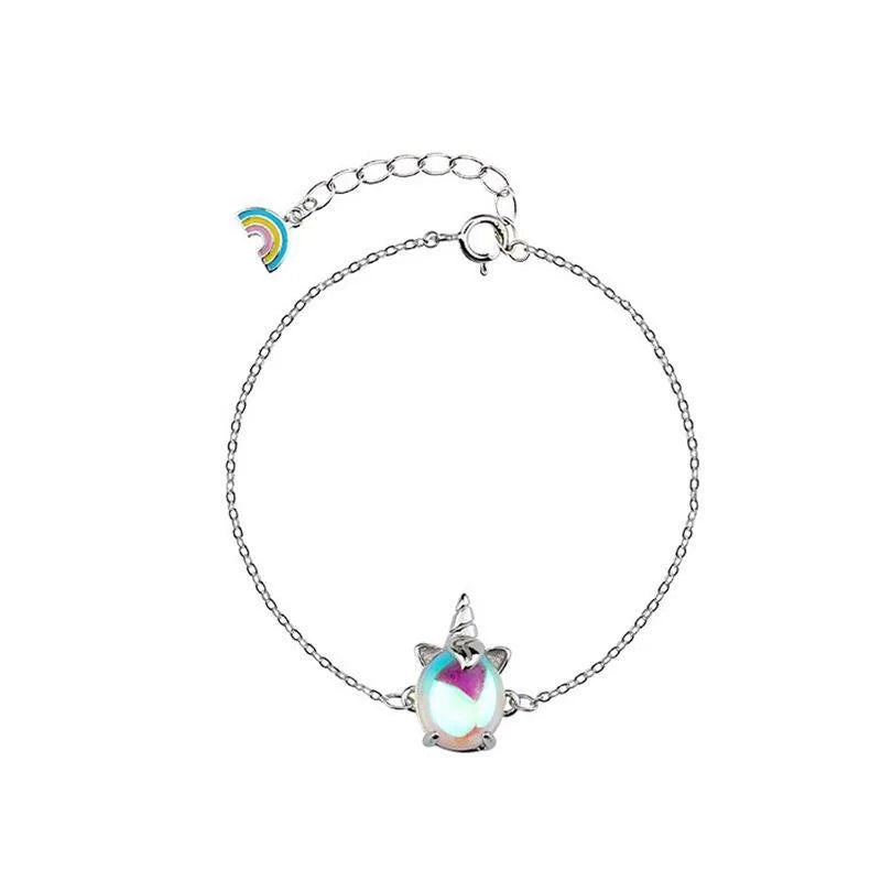 925 Sterling Silver Fashion Bracelet For Women Color Bracelet Lovely Jewelry Moonstone For Girls