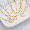 SSeeSY Joyas Gold Plated Fashion Copper Stainless Steel Jewelry Letter Heart  Initial Pendant Necklace for Women