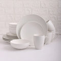 Custom Nordic Ceramic Tableware Set Chinese Style Frosted White Matte Ceramic Plates Bowl Dinnerware Set