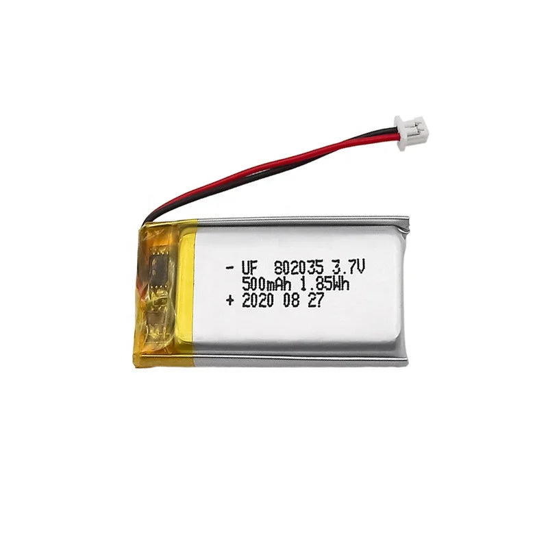 802035 3.7V 500mAh Lipo Battery with Connector in Stock