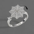 Adjustable Open CZ Diamond Rotatable Umbrella Spinner Anxiety Ring Calming Worry Relieving Anxiety Stress Fidget Diamond Ring