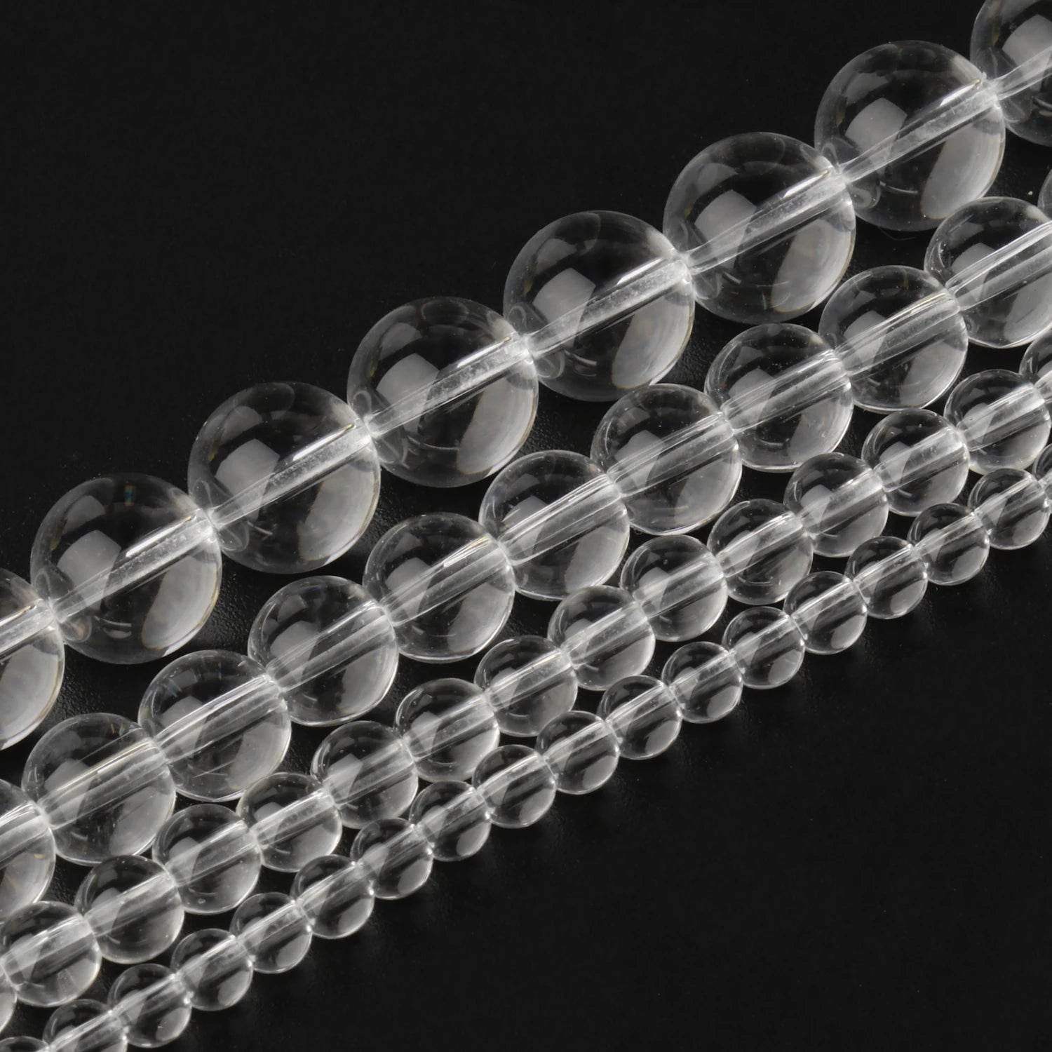 Kuoyu Wholesale 2/4/6/8MM Round Smooth Clear Glass Beads Jewelry Making DIY Handmade Men's Bracelet Necklace Loose