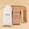 Handmade Natural Bamboo Wooden Wide Tooth Hair Comb Biodegradable Eco-Friendly Scalp Massage Comb Custom Logo Box Packaging Home