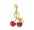 Cute Cherry Keychain Red Bag Charms Heart Keyring Purse Backpack Car Accessories Decoration for Women Girls Gift