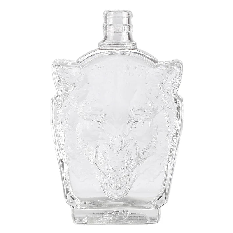 The lion Shape Bottles of Whisky Flat Whisky Bottles Customized Logo Whisky Bottle Commonly Used with Caps