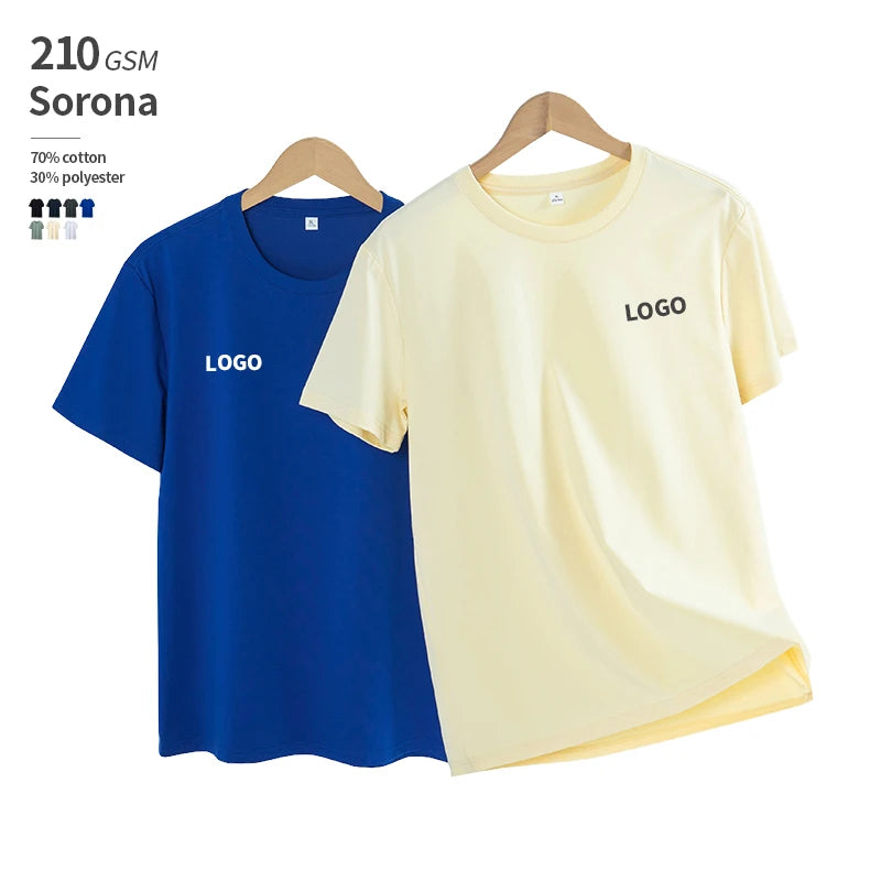 210 Grams Sorona Environmentally Friendly Cool Soft Anti Wrinkle  Cotton t Shirt Custom logo