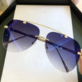 Hot Selling Custom Logo Fashion Luxury Rimless Gradient Sunglasses UV400 Metal Aviation Sunglasses Pilot Sunglasses Men Women