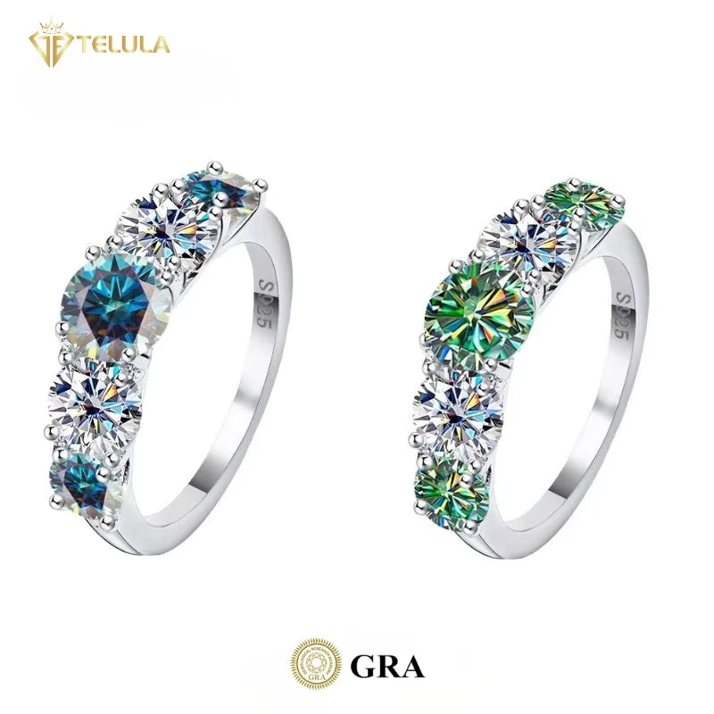 S925 Sterling Silver Light Luxury Moissanite Diamond Ring Women High Carbon Diamond Engagement Rings