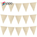 Burlap Sublimation Flag Blank Solid Pennant Banners DIY Christmas Decorations and Celebrations