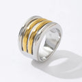 Waterproof Simple Stainless Steel Gold Silver Line Personalized Stainless Steel Ring