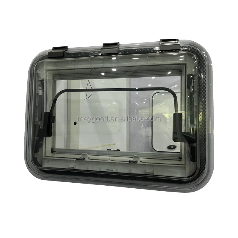 960x650mm OEM Supplier Anti-UV Caravan Sunroof with One-Piece Molded ABS Frame Weatherproof Curtain Flynet for Rv Camper