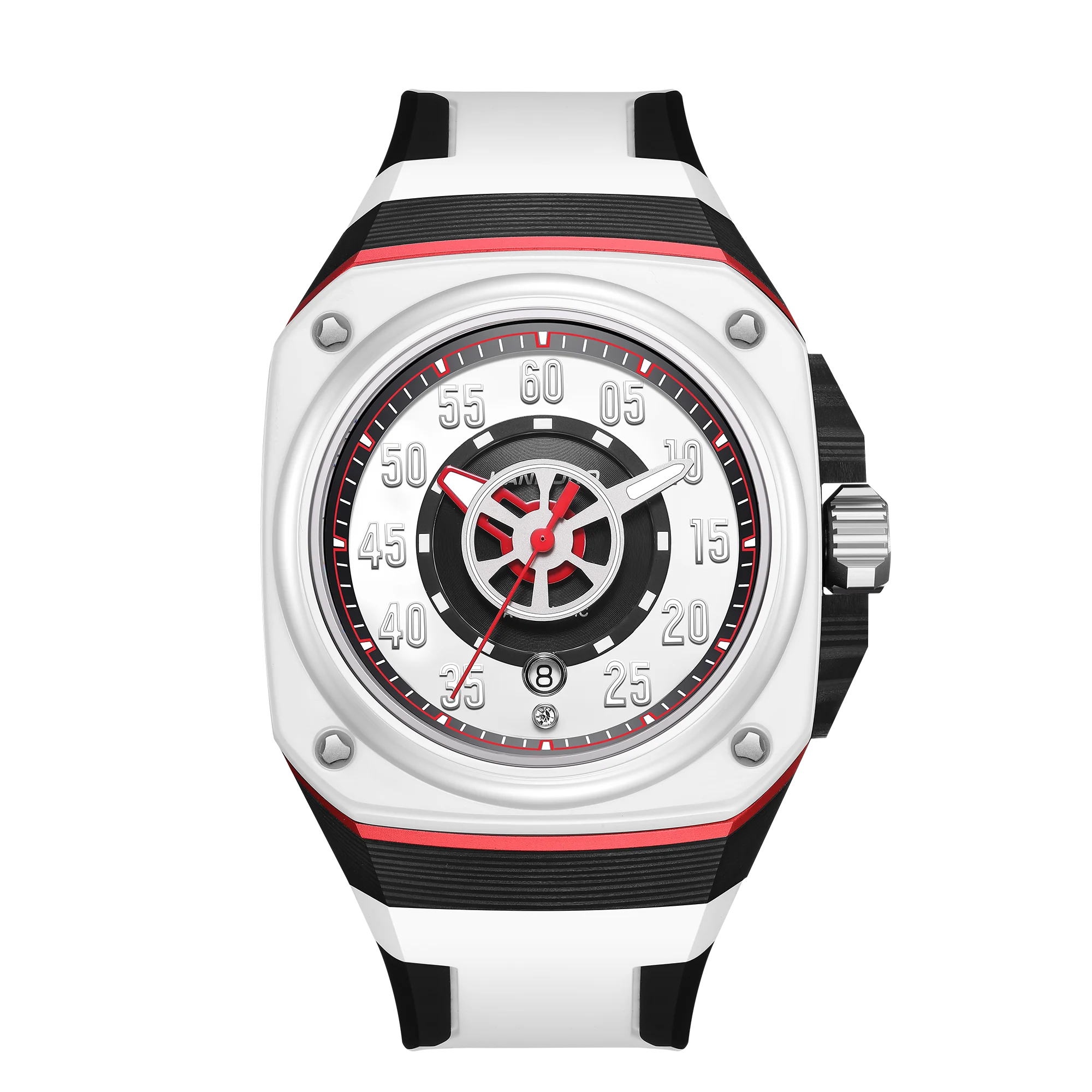 HANBORO Devil's Eye Series Men's Square Automatic Mechanical Watch Large Hands Fashion Trend Carbon Fiber Ceramic Brazed Case