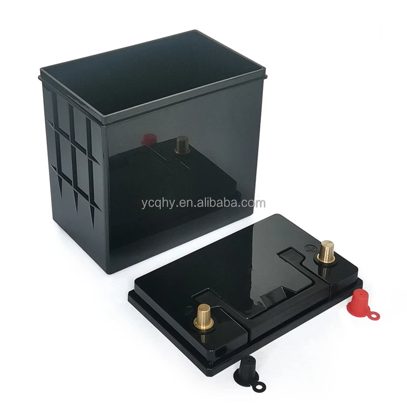 QHY 12V 36AH Black ABS Plastic Case Empty LiFePO4 Lithium Ion Battery Box for Car Truck Starter