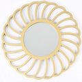 40*40*2.5CM Creative Design Modern Gold Flower Shape Wall Mirrors Light Luxury Home Decorative Round Art Mirror for Living Room