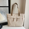 Simple Large Capacity Women's Shoulder Bags Solid Color College Girls Book Tote Bags Commute Canvas Female Travel Handbags