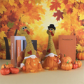Gouli Modern Plush Die-Cut 1/2 Thanksgiving Turkey Decoration Autumn Party Faceless Dwarf Garden Gnome Wearing Hat