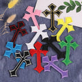 New Arrival Hot Sale Felt Embroidery Iron on Crucifix Cross Patch for Decoration