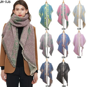 Landfond Accessory Winter Scarf Classic Tassel Plaid Scarf Warm Soft Chunky Large Blanket Wrap Shawl Long Scarves