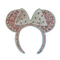 New Fashion Large Sequin and Bead Mickey Band Iron on Patch for Garment