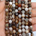 Hot Selling Beads for Jewelry Making Natural Faceted Crazy Lace Agate Diamond Cutting Loose Beads 15.5"