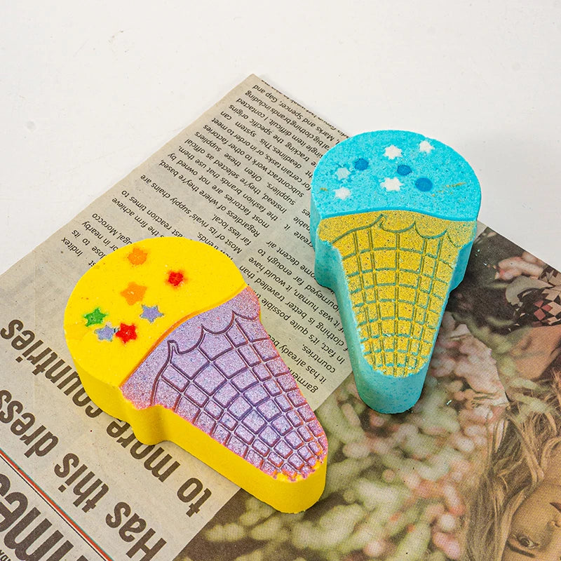 OEM Handmade Fun Colorful Cupcake Bath Bombs-Organic Ingredients 100g Relaxing & Moisturizing Cake Shape