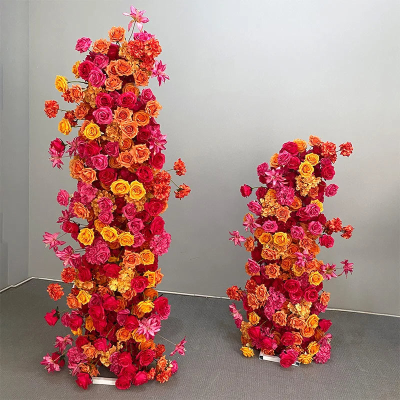 Wedding Arch Background Artificial Flowers Photo Props Hot Pink Flower Wedding Artificial Flower Arch
